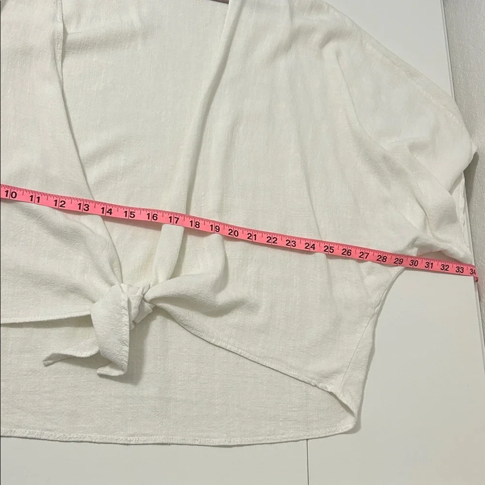 Wasabi + Mint white boho open cardigan Large - Picture 5 of 7